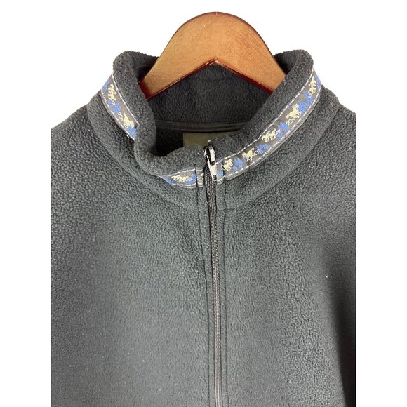 State Line Tack Women's Fleece Jacket Black Full Zip Equestrian Horse Large USA - Picture 2 of 9
